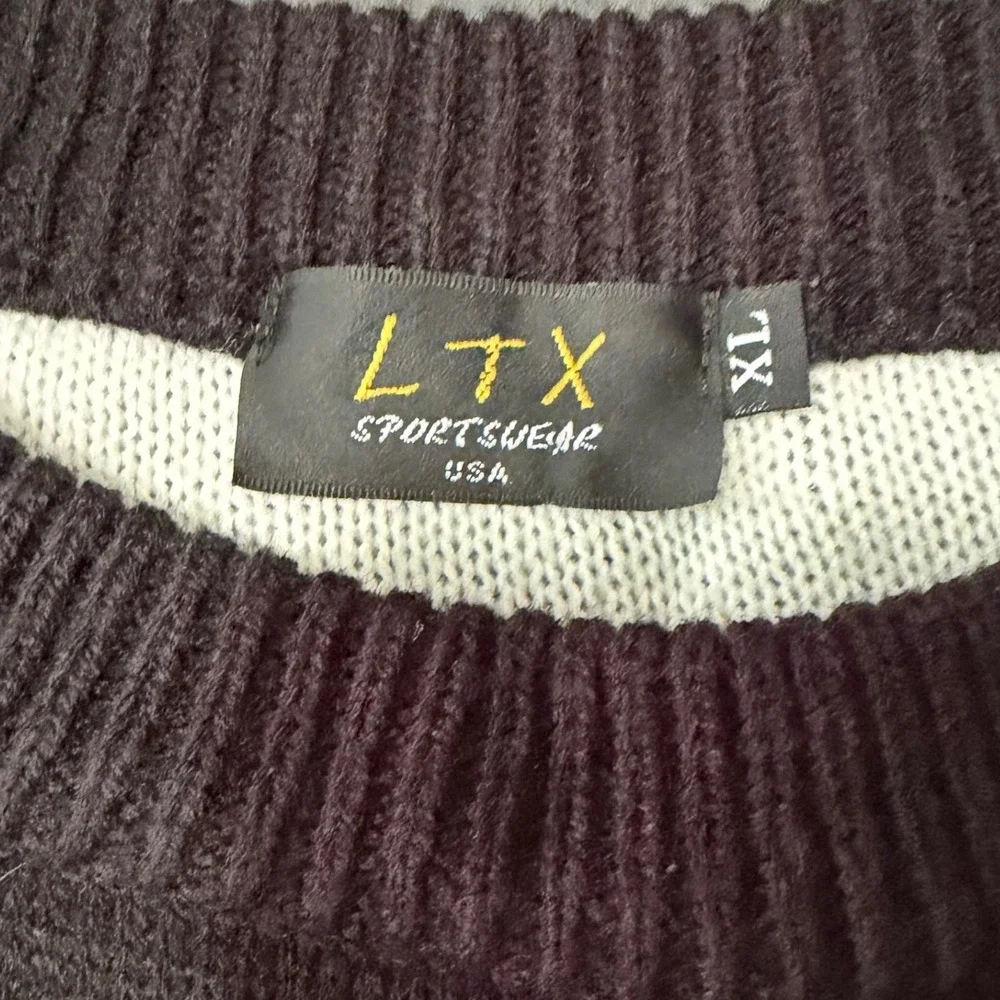 LTX Sportswear Star Knit Sweater Men XL Black Streetwear Avant Garde Tacky